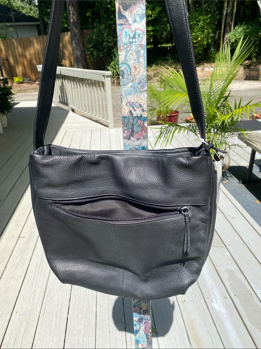 Relativity Black Leather Hobo Shoulder Bag